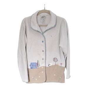 Northern Reflections Cream and Tan Embroidered Cardigan